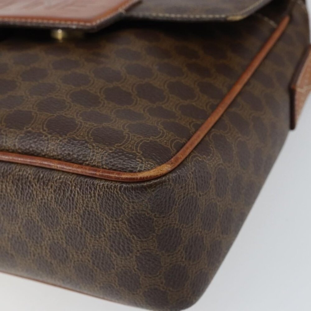 Authentic CELINE Macadam Canvas Shoulder Bag PVC Leather Brown Gold - Picture 16 of 16